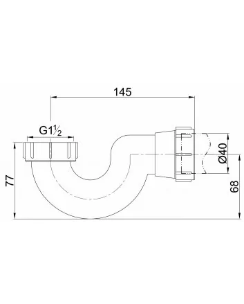 Sifon 1 1/2" x 40 mm voor vrijstaande baden