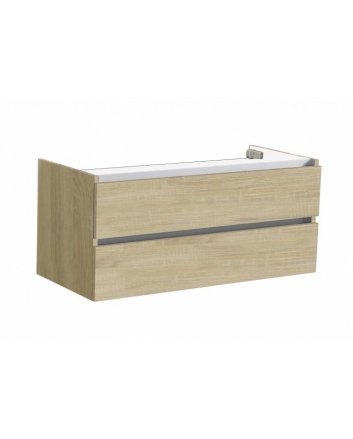 Sani DeLuxe Trendline onderkast met greeplijst aluminium 120 Light Wood