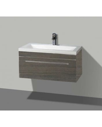 Sani DeLuxe BM badmeubelset met aluminium greep 90 Grey Oak zonder spiegel