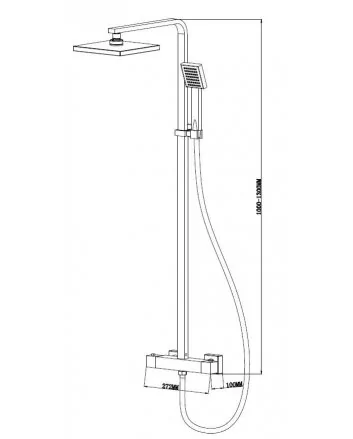 Rombo eco thermostatische regendoucheset opbouw chroom