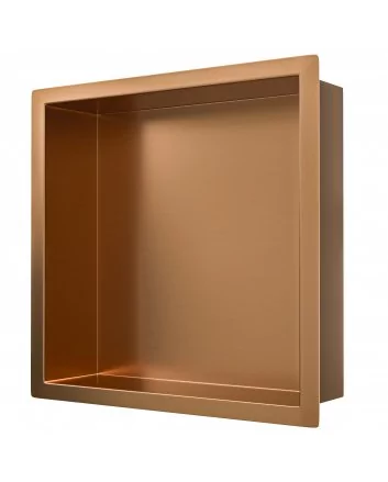 Demis inbouwnis 30 x 30 x 10 cm geborsteld brons koper