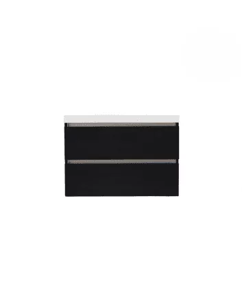 Sani DeLuxe Trendline basic onderkast met greeplijst aluminium 80 black oak