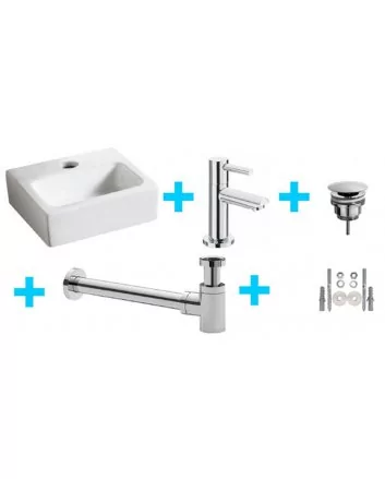 one-pack Leto fontein + Amador toiletkraan chroom