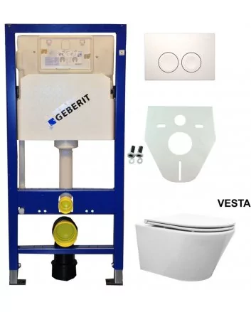 Geberit UP 100 Vesta wc+ Flatline zitt.+ Delta 25 wit