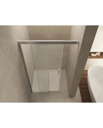 Puerta nisdeur met 1 schuifdeur 1100 x 2000 x 8 mm nano helder glas/chroom