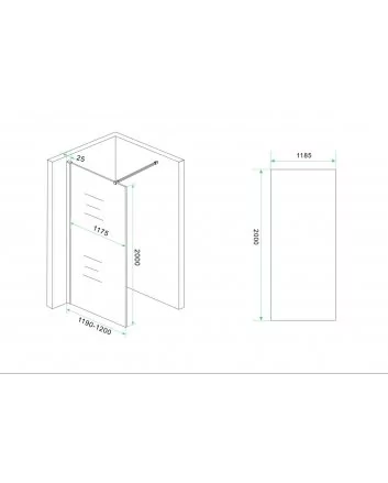 Slim glasplaat spiegelrook- naar helder glas 900x2000 8mm nano