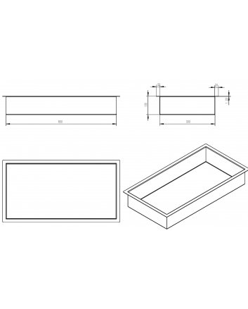 Demis inbouwnis 30 x 60 x 10 cm gunmetal