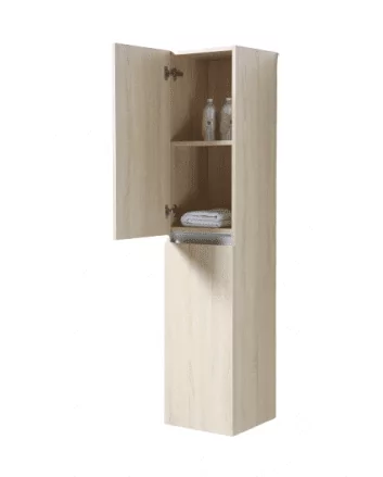 Sani DeLuxe Trendline basic kolomkast met greeplijst aluminium Light Wood